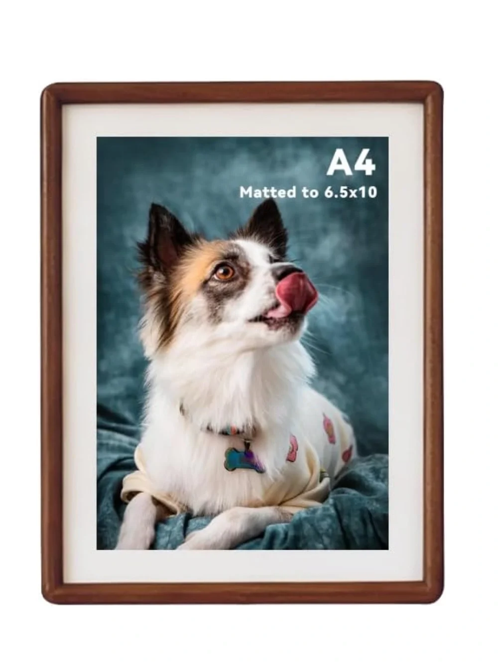 Wood & Glass Picture Frame 8x10” for Wall or Tabletop WALNUT